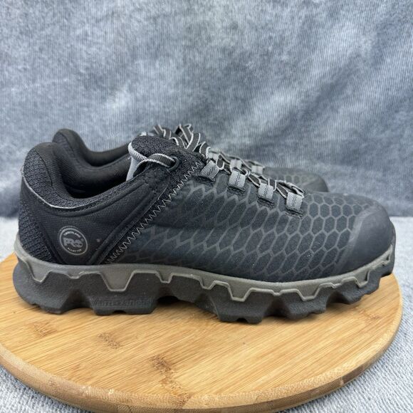 Timberland PRO 408 Shoe Men Size 8 Black Powertrain Work Toe Ani Fatigue Sneaker - Picture 1 of 9